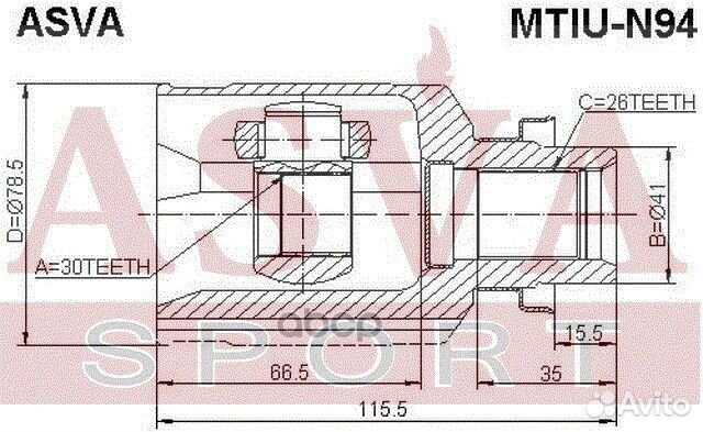 ШРУС внутренний перед прав mitsubishi/ grandis