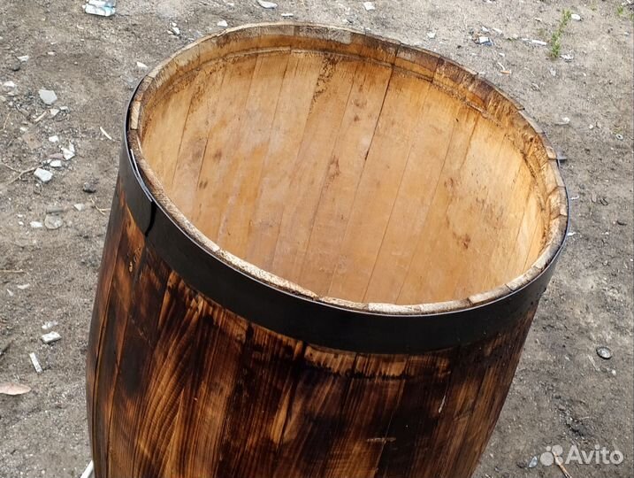 Бочка деревянная (осина 100л.) декор