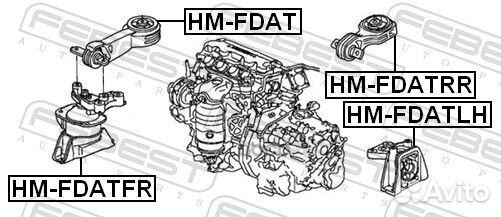 Опора двигателя передняя (гидравл) honda civic FD