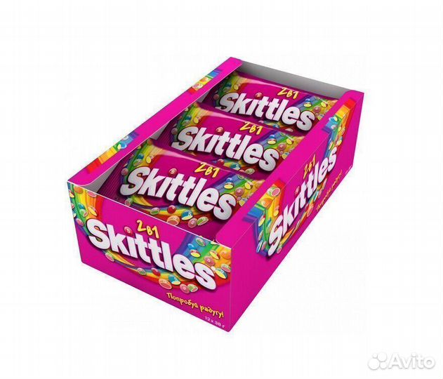 Опт - Конфеты драже Skittles 2в1 38г