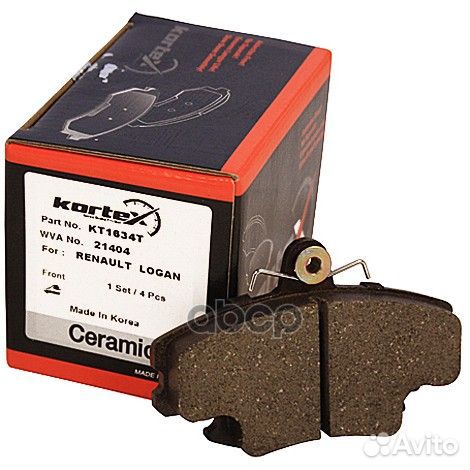 Колодки тормозные renault logan 04- пер. KT1634
