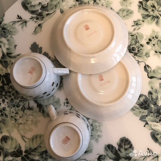 2 кофейные чашки Рижский фарфоровый завод