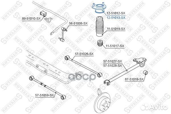 12-51013-SX опора амортизатора заднего правого