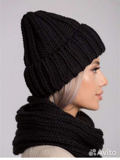 Шапка на флисе и снуд. Новые, зима