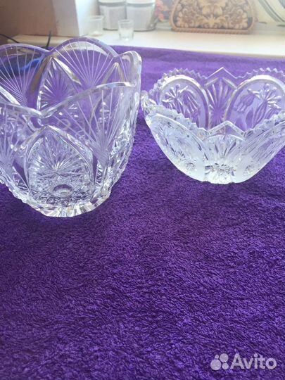 Хрустальная ваза, конфетница. СССР 70 е годы