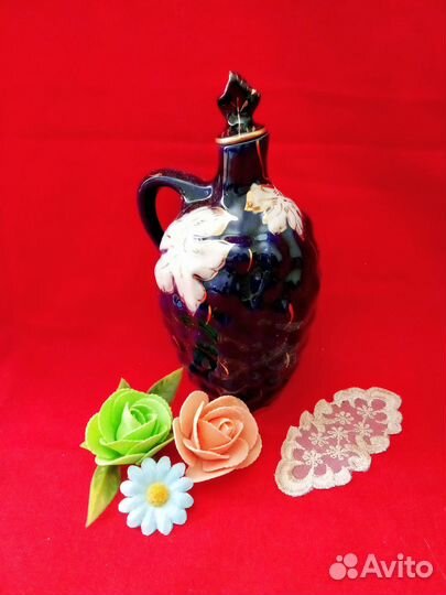 Винтажный штоф-графин из 60-х Виноград Коростень