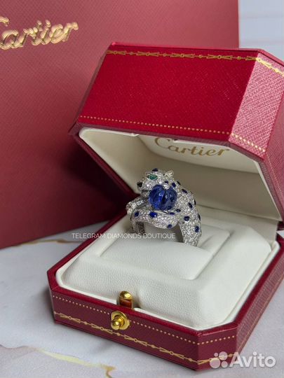 Кольцо Cartier Panthere high jewelry белое золото