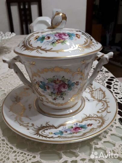 Большая чашка Лимож, антик,Франция