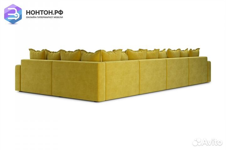 Диван п-образный тик-так Омега горчичный