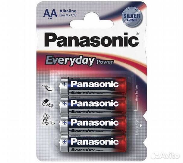Батарейки Panasonic LR6EPS/4BP RU AA щелочные Ever