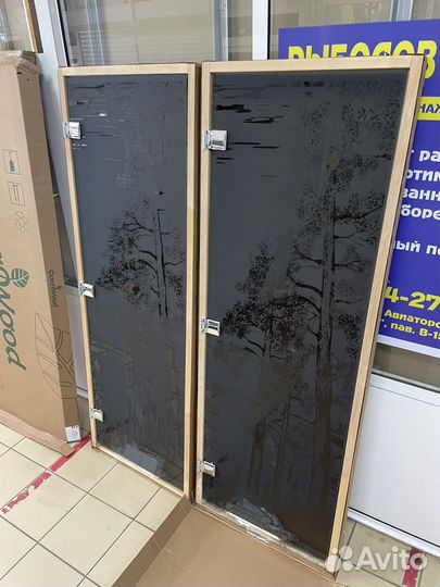 Двери стеклянные для бани