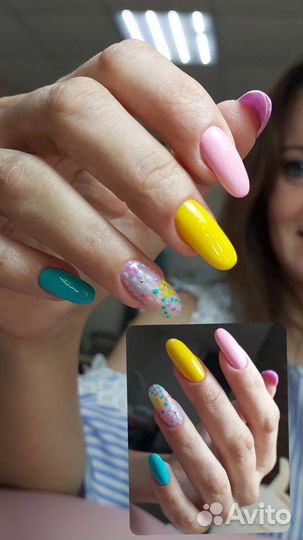 Маникюр + гель лак фиксированный price.Наращивание