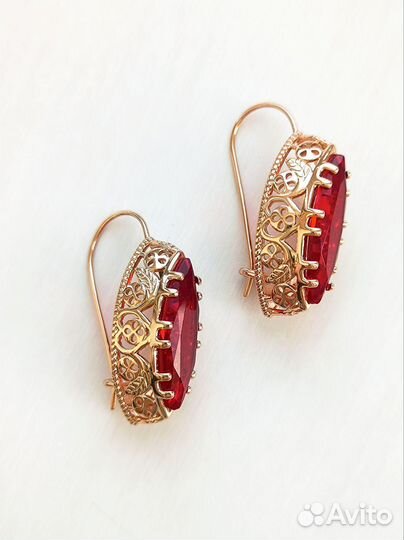 Винтажные классические серьги 585 RG