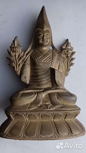 Будда цонкап святой тибет 19Вek бронзa19см(оцен