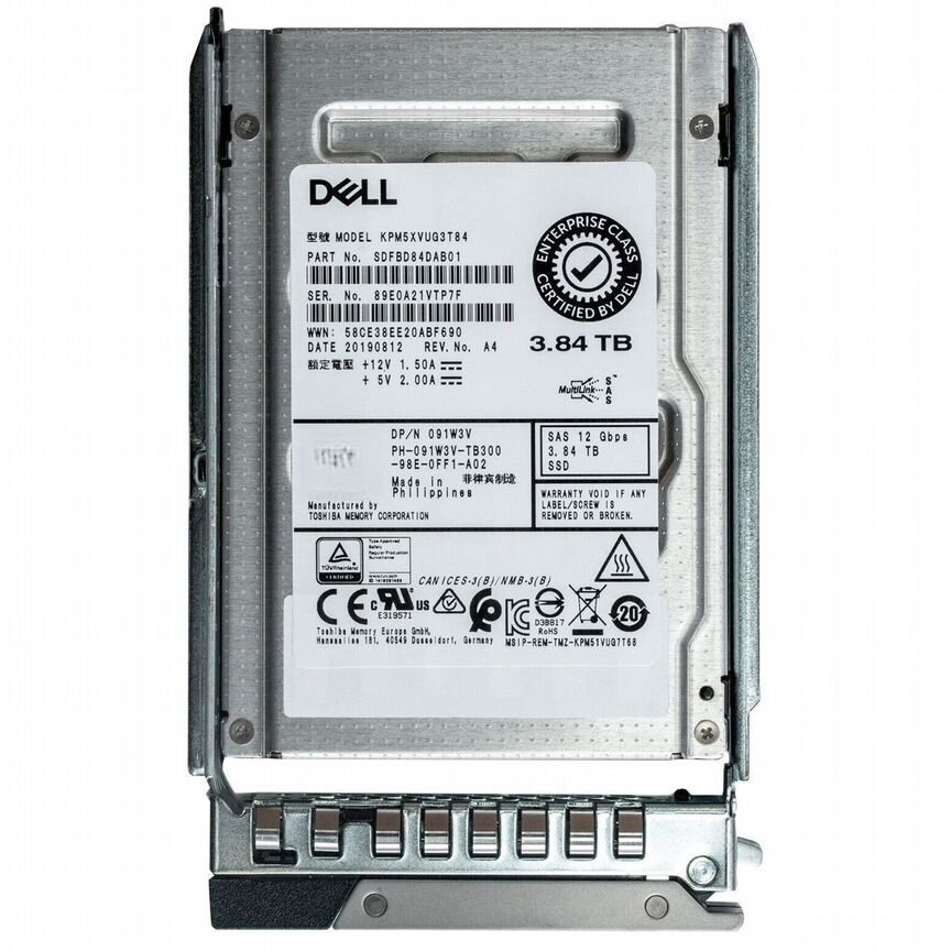 [091W3V] Жесткий Диск Dell Kpm5xvug3t84 3.84tb Sas 2.5" Ssd