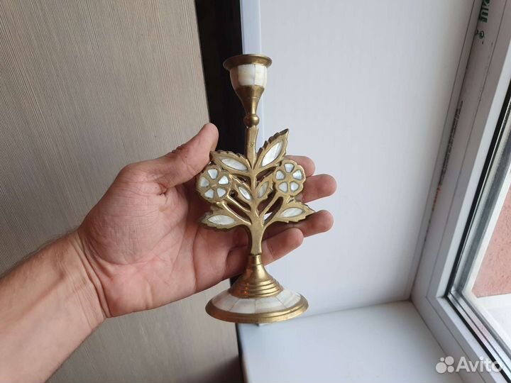 Подсвечник бронза ракушка