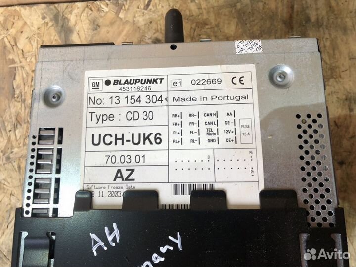 Магнитола opel astra H blaupunkt CD30MP3