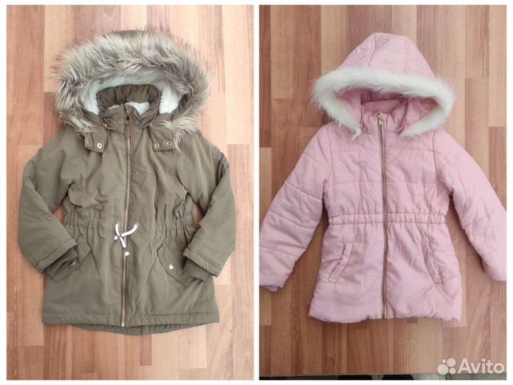 Куртка, парка h&m на девочку 5-6 лет, рост 116