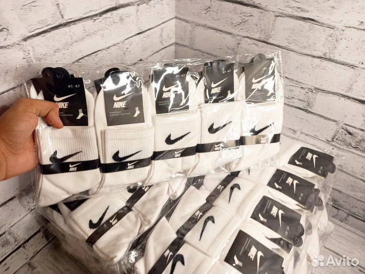 Высокие носки Nike белые