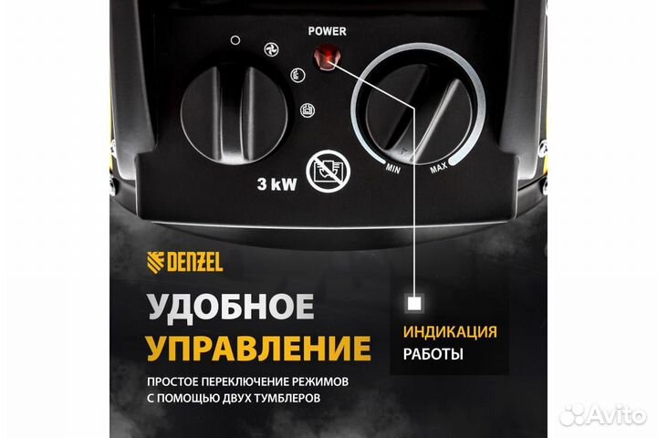 Тепловая пушка керамика Denzel DHC 3-150 40 м²