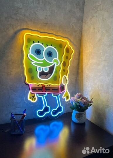 Неоновая надпись с картинками