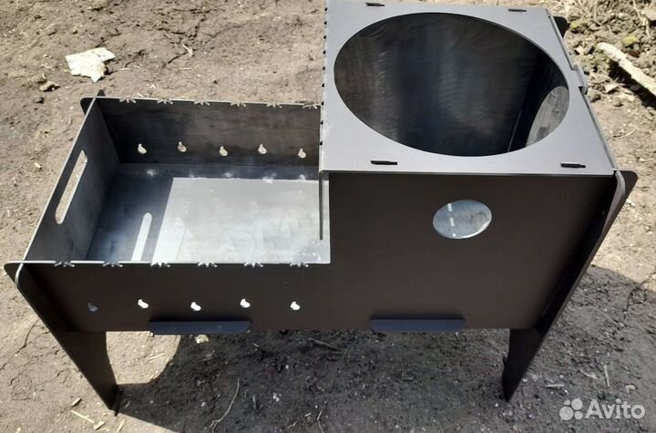 Мангал с печью под казан разборный