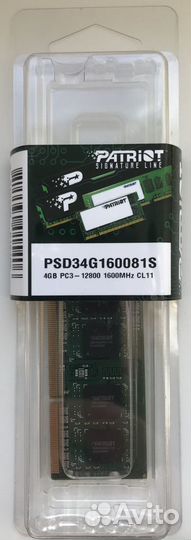 Оперативная память DDR3 patriot 4Gb