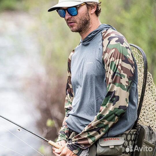 Термофутболка Simms SolarFlex Hoody Woodland