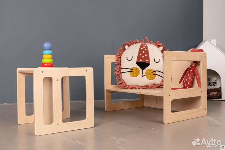 Детский стол и стул / куб Монтессори