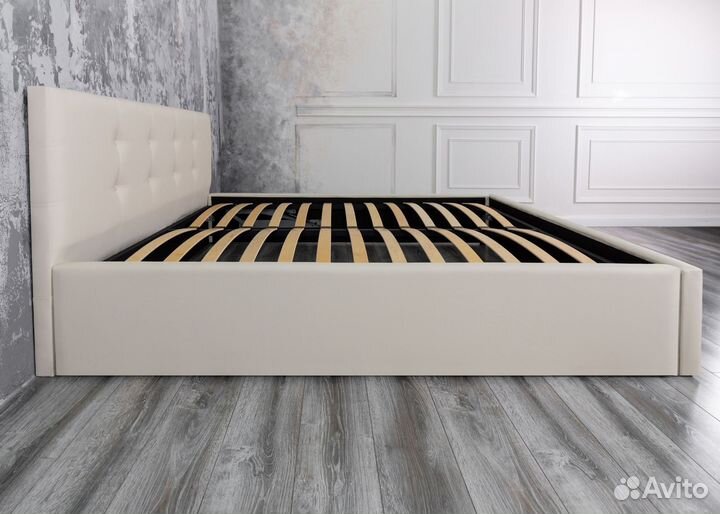 Кровать 200х200 с подъемным механизмом белая Роза