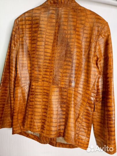 Итальянский пиджак натуральная кожа 48