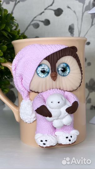 Кружки, ложки с декором из полимерной глины