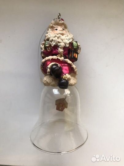 Колокольчик рождественский новогодний стекло
