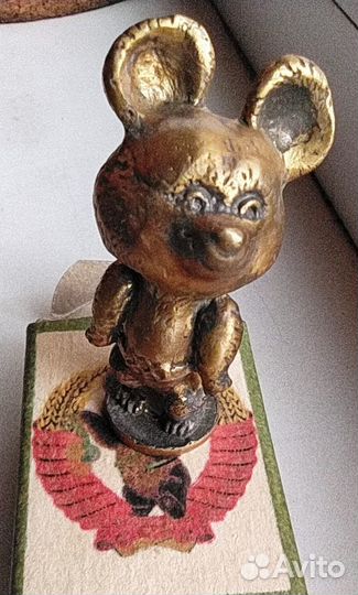 Бронзовая статуэтка Мишка Олимпиада 80 ссср.Бронза