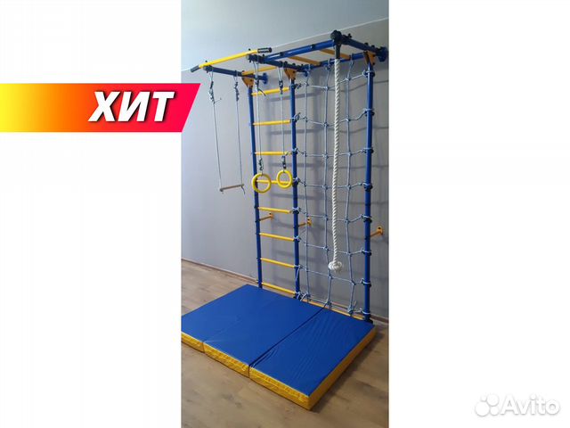 Шведская стенка с Сеткой для лазания и Рукоходом