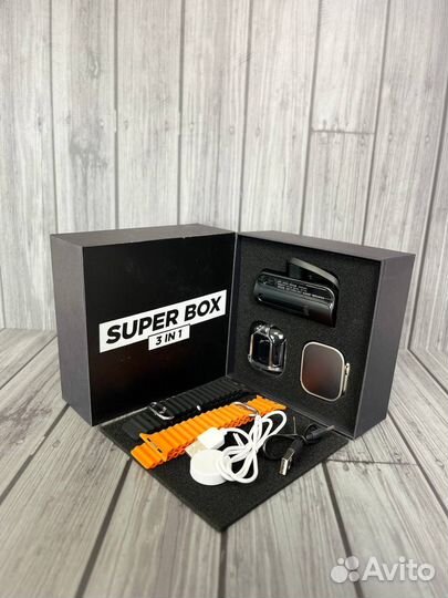 Наушники часы повер банк super BOX 3 in 1