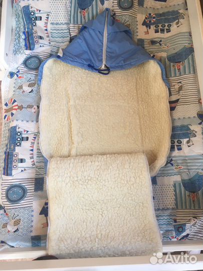 Конверт зимний на овчине натуральный в коляску