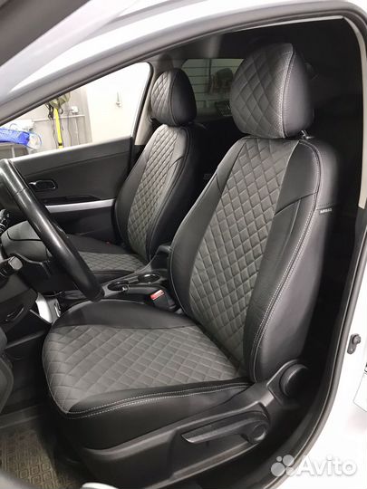 Чехлы Kia Ceed Экокожа ромб Автопилот