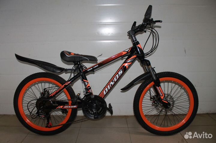 Горный подростковый велосипед Чёрный-ораньжеввый