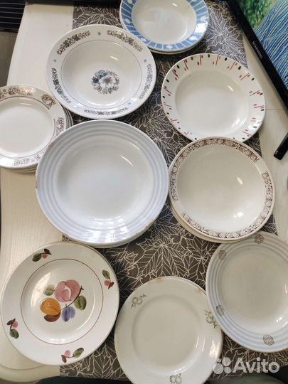 Тарелки,соусник, миски СССР, ложки