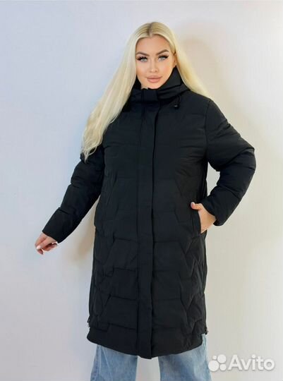Пуховик женский новый, зимняя куртка 58 размер