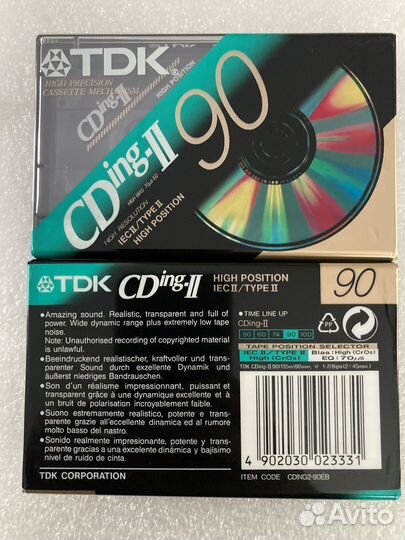 2 Аудиокассеты новые Cr type II Хром 90 мин