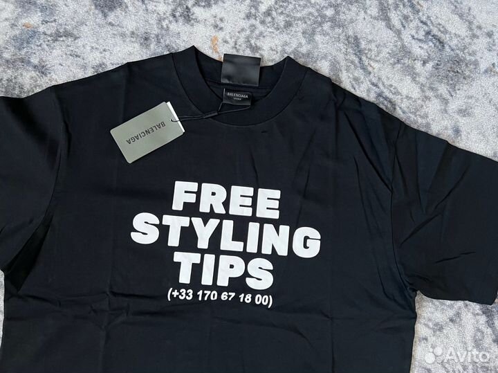 Balenciaga 23ss free styling tips t-shirt in black