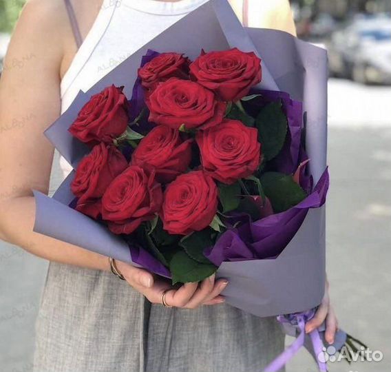 Розы 9 штук 70 см