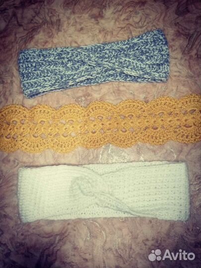 Повязка на голову вязаная