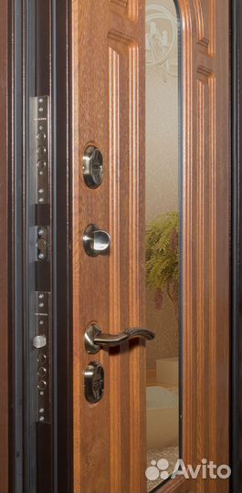 Дверь Лацио дуб золотой терморазрыв с окном