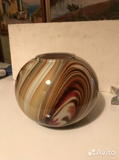 Ваза цветное стекло чехия