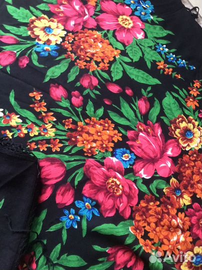 Платок шаль СССР, винтаж, шерсть, антиквариат