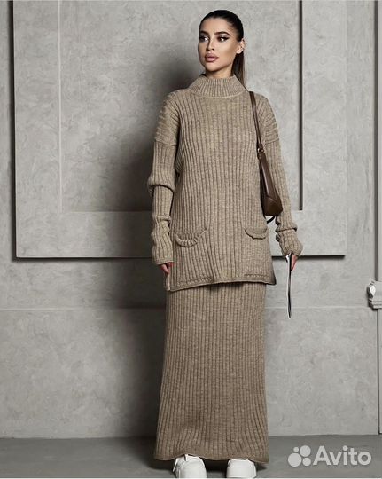 Новый женский костюм с юбкой/тёплый костюм
