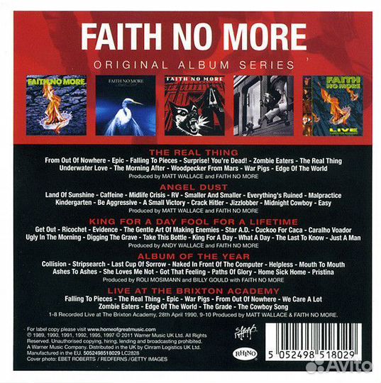 Aith No More - Original Album Series (5CD)